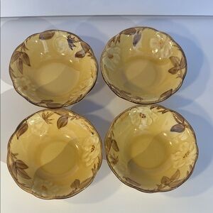 Franciscan Cafe Royale Floral Cream and Brown Bowls 6"
